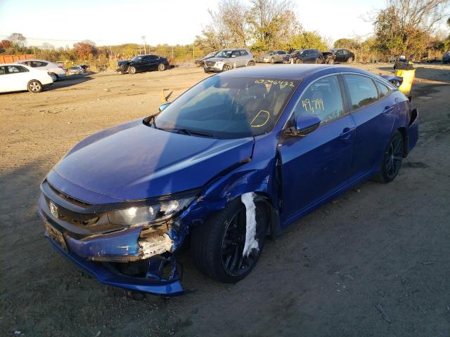2HGFC2F85LH505026 - 2020 HONDA CIVIC SPOR 蓝色 照片 2