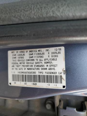 1HGCM66467A045383 - 2007 HONDA ACCORD SE BLUE photo 10