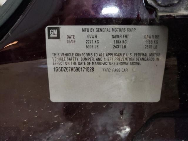 1G6DZ67A590171528 - 2009 CADILLAC STS PURPLE photo 10