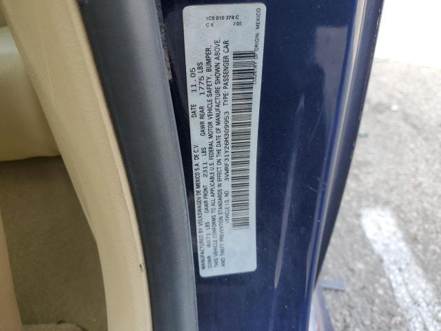 3VWRF31Y26M309953 - 2006 VOLKSWAGEN NEW BEETLE 蓝色 照片 10