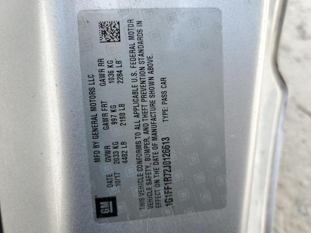 1G1FF1R72J0126613 - 2018 CHEVROLET CAMARO SS SILVER photo 10