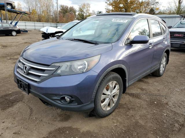 5J6RM4H75CL007320 - 2012 HONDA CR-V EXL BLUE photo 2