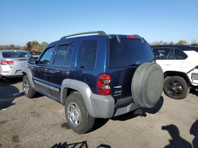 1J8GL48K75W557598 - 2005 JEEP LIBERTY SP BLUE photo 3