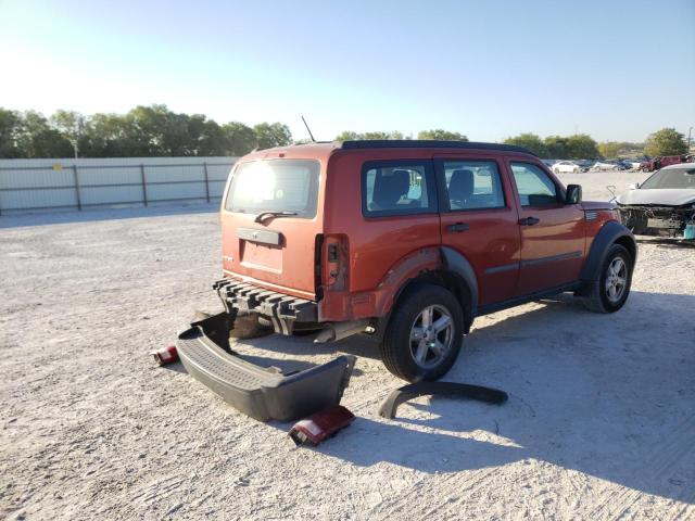 1D8GT28K57W703948 - 2007 DODGE NITRO SXT ORANGE photo 4