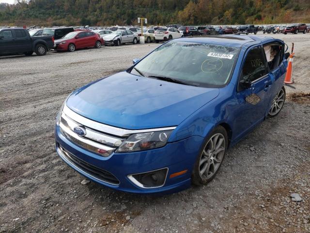 3FAHP0JA4CR191843 - 2012 FORD FUSION SEL BLUE photo 2