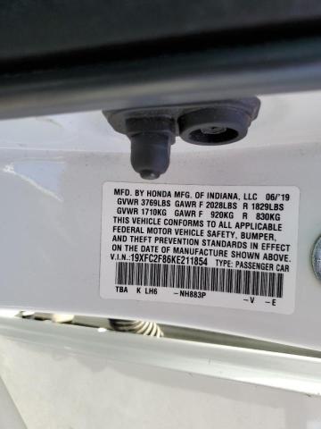 19XFC2F86KE211854 - 2019 HONDA CIVIC SPOR 白色 照片 10