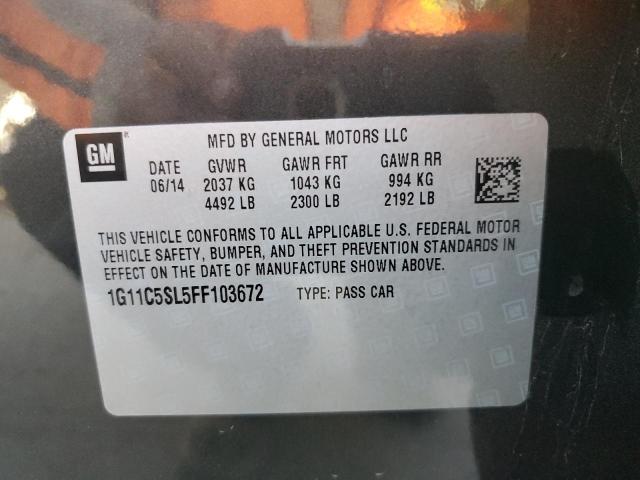 1G11C5SL5FF103672 - 2015 CHEVROLET MALIBU 1LT Gris photo 10