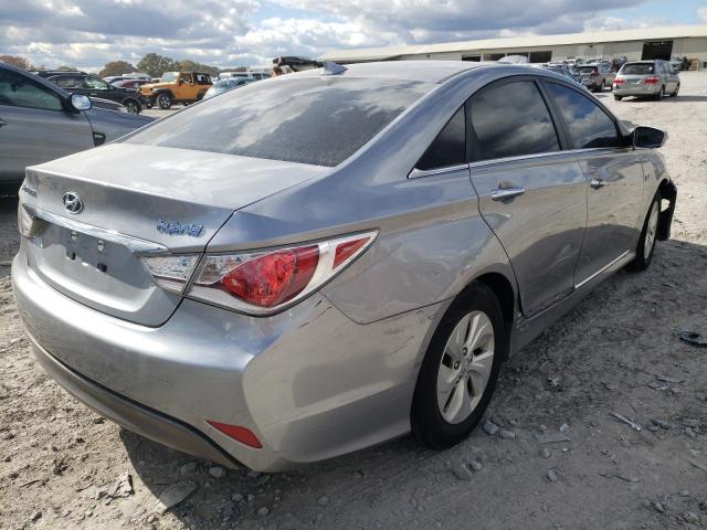 KMHEC4A41FA127828 - 2015 HYUNDAI SONATA HYB SILVER photo 4