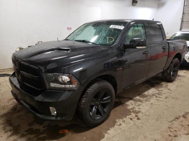 1C6RR7MT4HS631402 - 2017 RAM 1500 SPORT BLACK photo 2