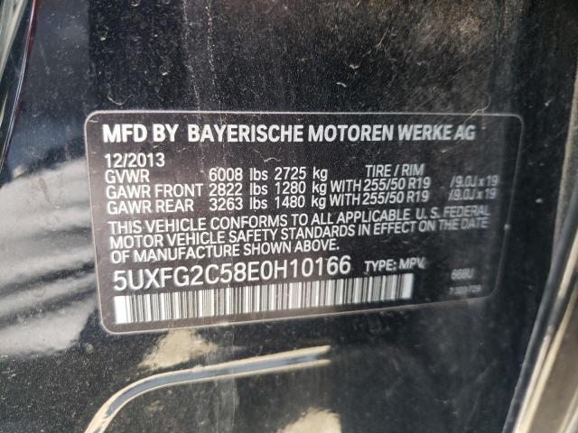 5UXFG2C58E0H10166 - 2014 BMW X6 XDRIVE3 BLACK photo 10