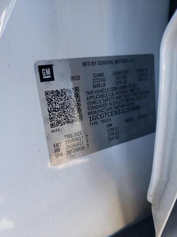 1GCGTCEN3J1293688 - 2018 CHEVROLET COLORADO L WHITE photo 10