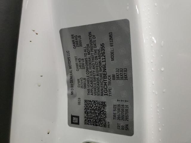 1GCHTBEN6L1126355 - 2020 CHEVROLET COLORADO WHITE photo 10