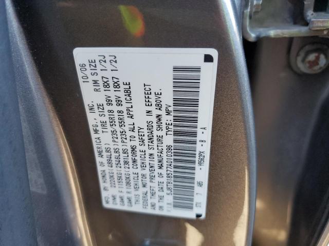 5J8TB18577A010396 - 2007 ACURA RDX TAN photo 10