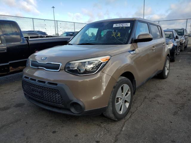 KNDJN2A21F7111870 - 2015 KIA SOUL BROWN photo 2