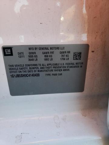 1G1JB5SH9C4140438 - 2012 CHEVROLET SONIC LS WHITE photo 10