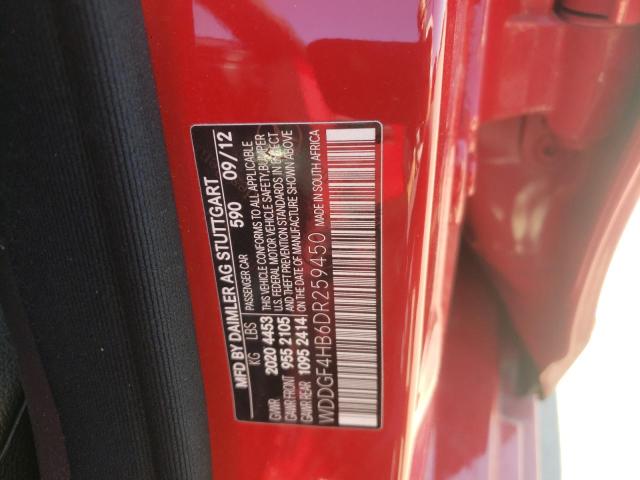 WDDGF4HB6DR259450 - 2013 MERCEDES-BENZ C 250 RED photo 10