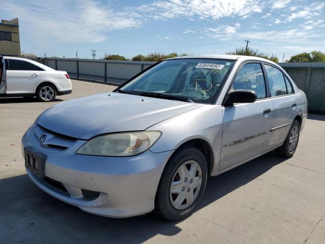 1HGES16354L004557 - 2004 HONDA CIVIC DX V SILVER photo 2