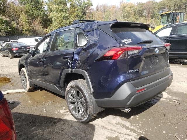 4T3B6RFV6NU094581 - 2022 TOYOTA RAV4 XLE P BLUE photo 3