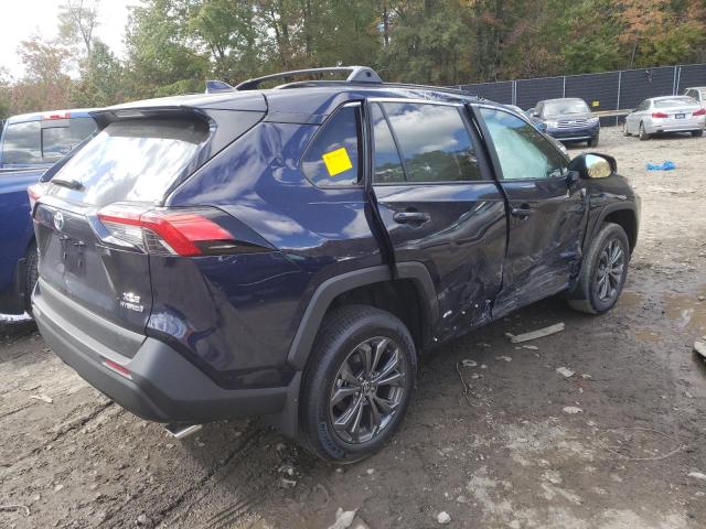 4T3B6RFV6NU094581 - 2022 TOYOTA RAV4 XLE P BLUE photo 4