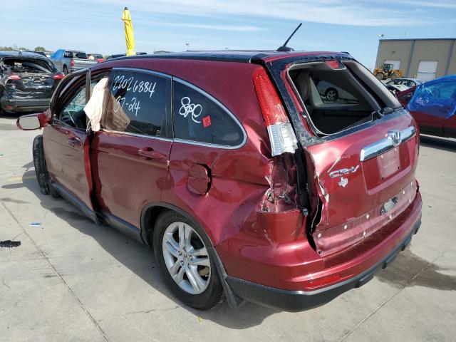 5J6RE3H77AL034507 - 2010 HONDA CR-V EXL MAROON photo 3