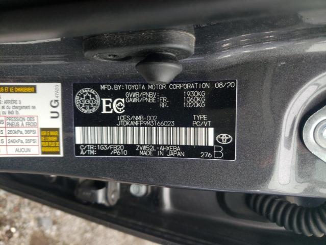JTDKAMFP9M3166023 - 2021 TOYOTA PRIUS PRIM 灰色 照片 10