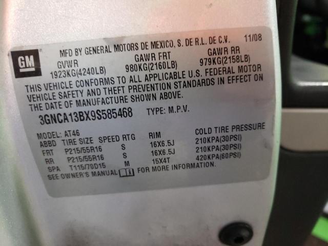 3GNCA13BX9S585468 - 2009 CHEVROLET HHR LS GREEN photo 10