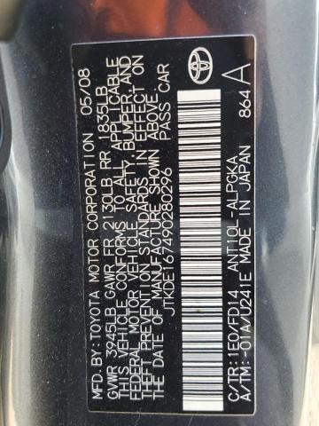 JTKDE167490280296 - 2009 TOYOTA SCION TC გრაფიტი ფოტო 10