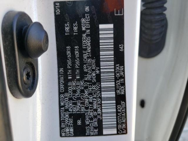 JTJBM7FX6F5097921 - 2015 LEXUS GX 460 WHITE photo 10