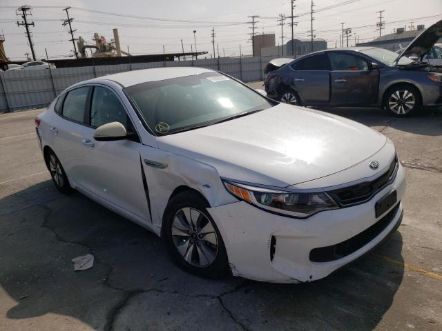 KNAGT4LE6H5011293 - 2017 KIA OPTIMA HYB WHITE photo 1