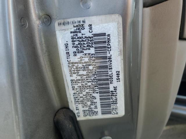 4T1BG22K3WU323633 - 1998 TOYOTA CAMRY BEIGE photo 10