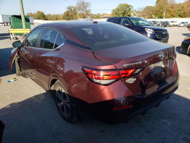 3N1AB8CV9LY275688 - 2020 NISSAN SENTRA SV RED photo 3