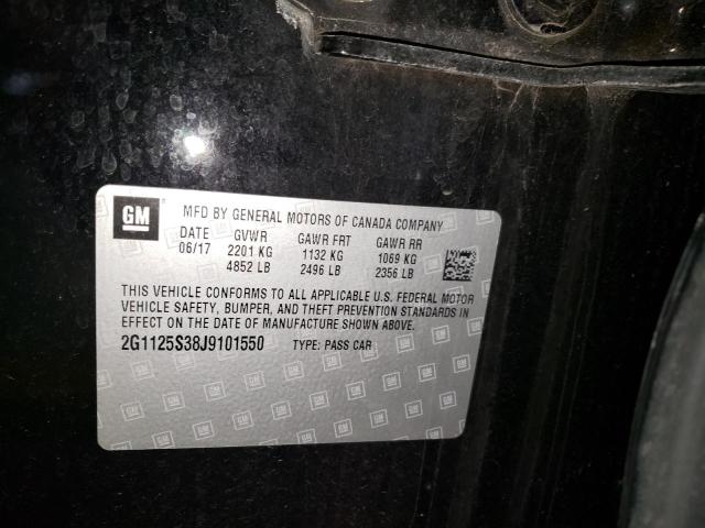 2G1125S38J9101550 - 2018 CHEVROLET IMPALA PRE 黑色 照片 10