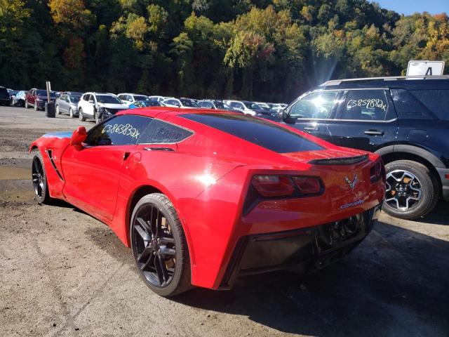 1G1YB2D71K5100753 - 2019 CHEVROLET CORVETTE S RED photo 3