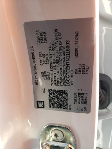 1GCGTCEN7N1116003 - 2022 CHEVROLET COLORADO L WHITE photo 10