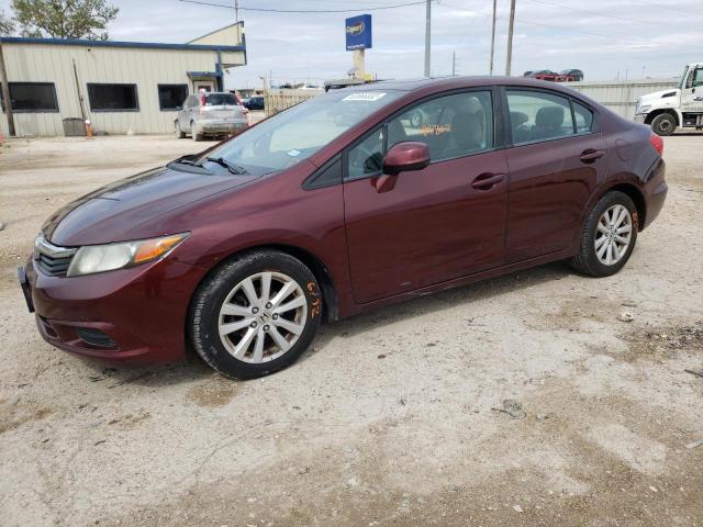 19XFB2F95CE053617 - 2012 HONDA CIVIC EXL Burgund zdjęcie 2