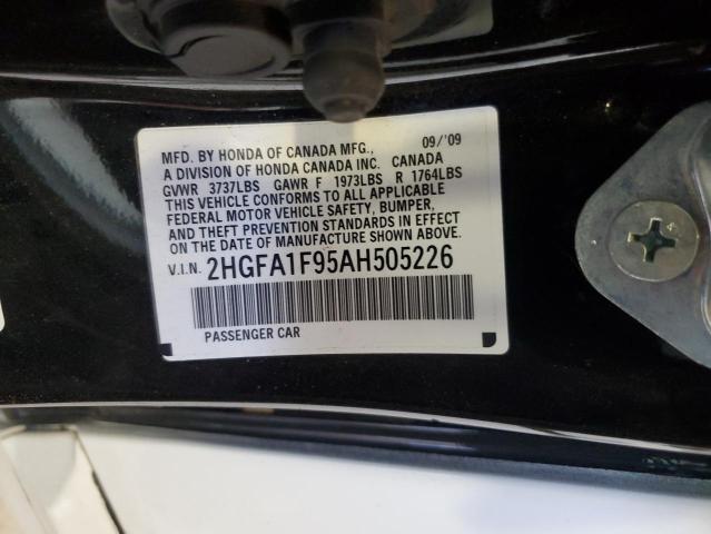 2HGFA1F95AH505226 - 2010 HONDA CIVIC EXL Ağ foto 12