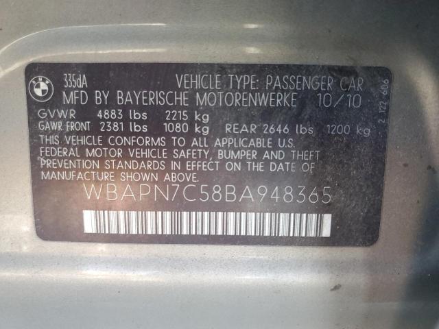 WBAPN7C58BA948365 - 2011 BMW 335 D GOLD photo 10