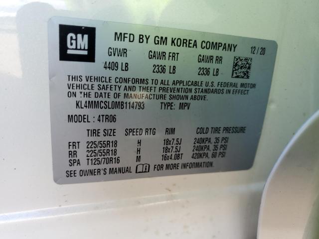 KL4MMCSL0MB114793 - 2021 BUICK ENCORE GX WHITE photo 10