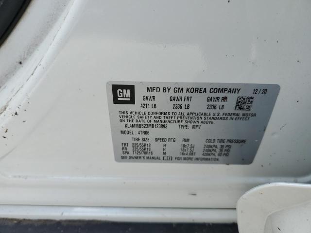 KL4MMBS23MB123893 - 2021 BUICK ENCORE GX WHITE photo 10