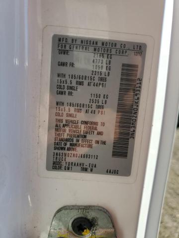 3N63M0ZN0JK693112 - 2018 CHEVROLET CITY EXPRE Blanco foto 10