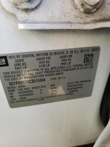 3GYFNBE35CS615094 - 2012 CADILLAC SRX PERFOR 白色 照片 10