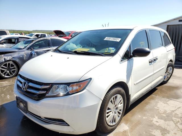 5FNRL5H28FB067781 - 2015 HONDA ODYSSEY LX WHITE photo 2