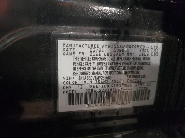 3N1AB8DV1MY262689 - 2021 NISSAN SENTRA SR BLACK photo 10