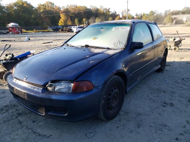 2HGEH2465SH515357 - 1995 HONDA CIVIC DX BLUE photo 2