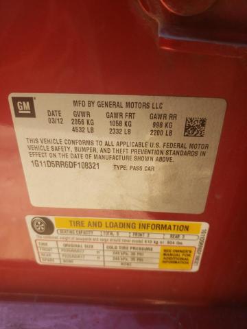 1G11D5RR6DF108321 - 2013 CHEVROLET MALIBU 1LT Қызыл фото 10