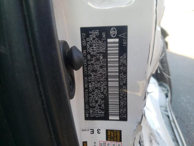 JTKJF5C77C3041410 - 2012 TOYOTA SCION TC Ağ foto 10