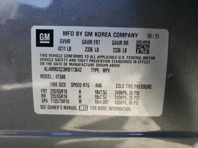 KL4MMDS23MB173642 - 2021 BUICK ENCORE GX GRAY photo 10