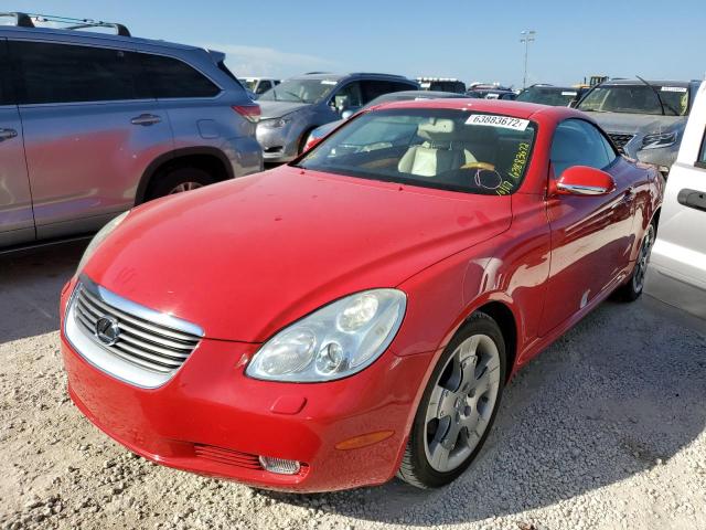 JTHFN48Y320005885 - 2002 LEXUS SC 430 RED photo 2