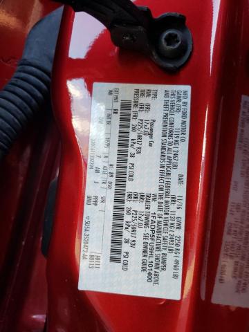 1FADP5FU9HL101400 - 2017 FORD C-MAX TITA RED photo 10