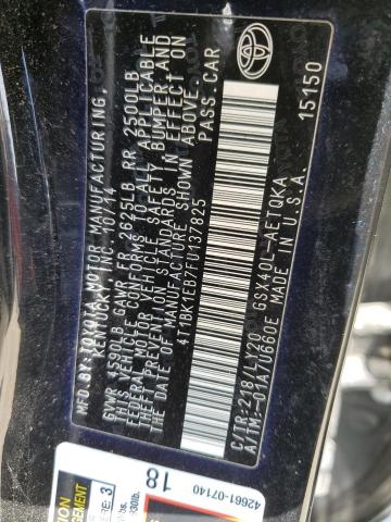 4T1BK1EB7FU137825 - 2015 TOYOTA AVALON XLE BLACK photo 10